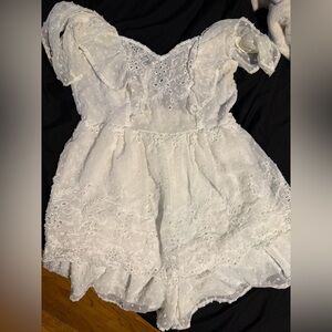 Fashion Nova White Lace Romper